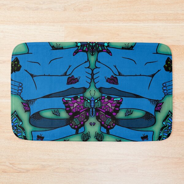 Item preview, Blue Nervous Butterfly, abstract digital kaleidoscope butterfly art designed and sold by MayGreenAbgrall.