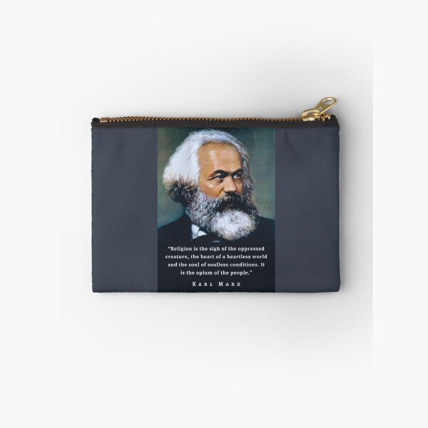 Item preview, Karl Marx portrait and quote:Religion is the sigh of the oppressed creature, the heart of a heartless world, and the soul of soulless conditions. designed and sold by artbleed.