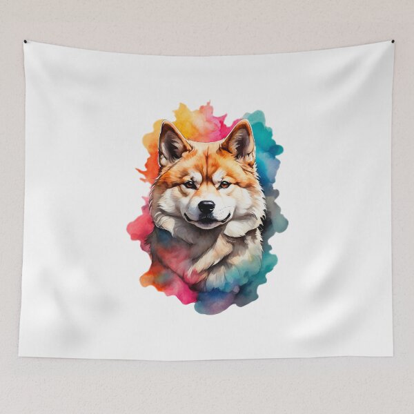 Item preview, Watercolor Akita Inu Dog Art designed and sold by CondorDesigns.