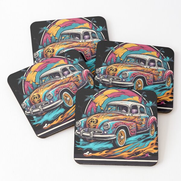 Item preview, Retro spooky Neon Classic Car designed and sold by CyberArtistOne.