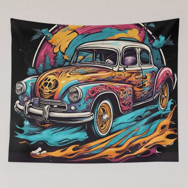 Item preview, Retro spooky Neon Classic Car designed and sold by CyberArtistOne.