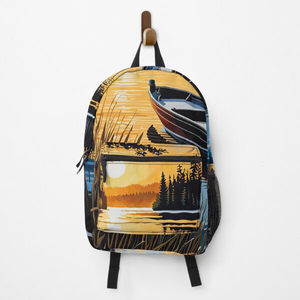 Item preview, Boat in the lake during golden hour designed and sold by filusattila.