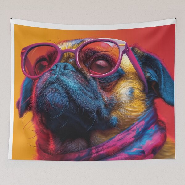 Item preview, Colorful Thug Pug - Urban Style Meets Whimsical Charm designed and sold by mldorton.