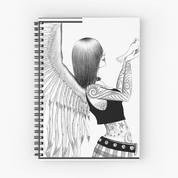 Item preview, tattoed angel designed and sold by tecnotequila.