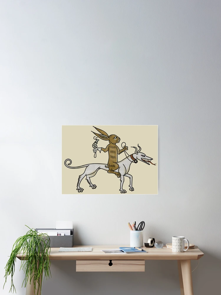 Thumbnail 2 of 3, Poster, The Charming Riding Rabbit designed and sold by MargiKnights.