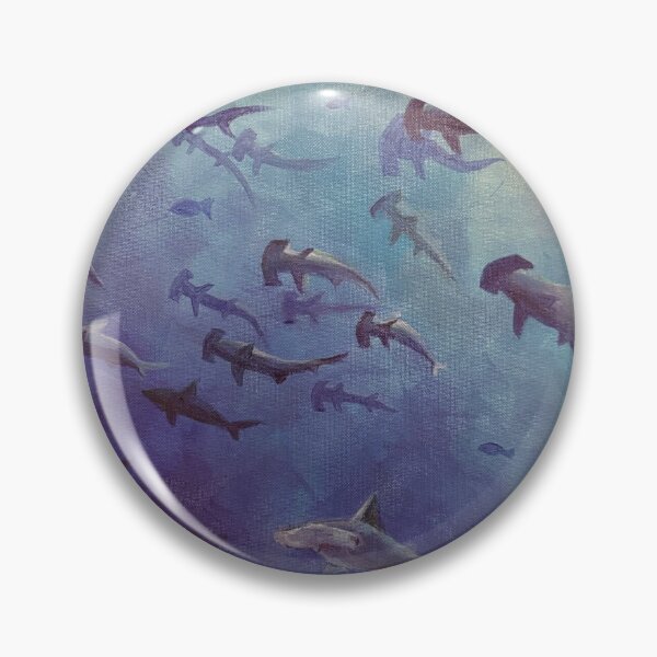 Item preview, Blue Acrylic Painted Sharks designed and sold by smileitsanna.