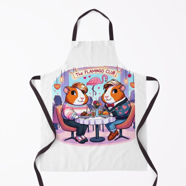 Item preview, Nonbinary guinea pigs couple having a meal at the Flamingo Club. designed and sold by clecticuk.