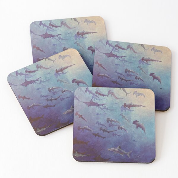 Item preview, Blue Acrylic Painted Sharks designed and sold by smileitsanna.