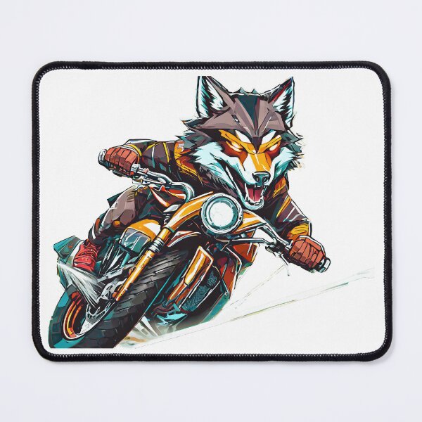 Item preview, Wolf Getting That Curve on his Motorcycle designed and sold by BADESIGNZZ.