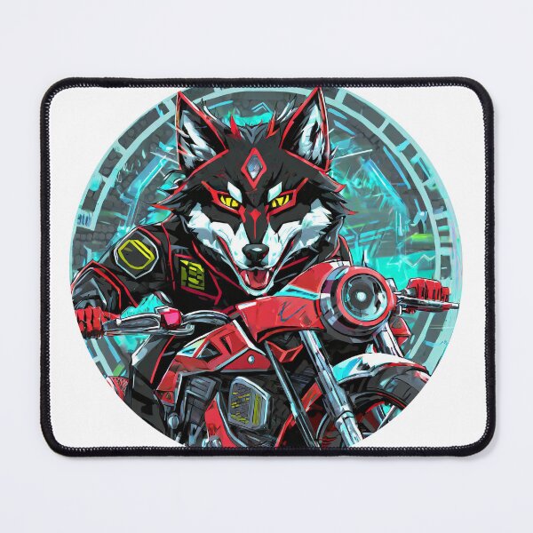 Item preview, Red Wolf on a Motorcycle designed and sold by BADESIGNZZ.