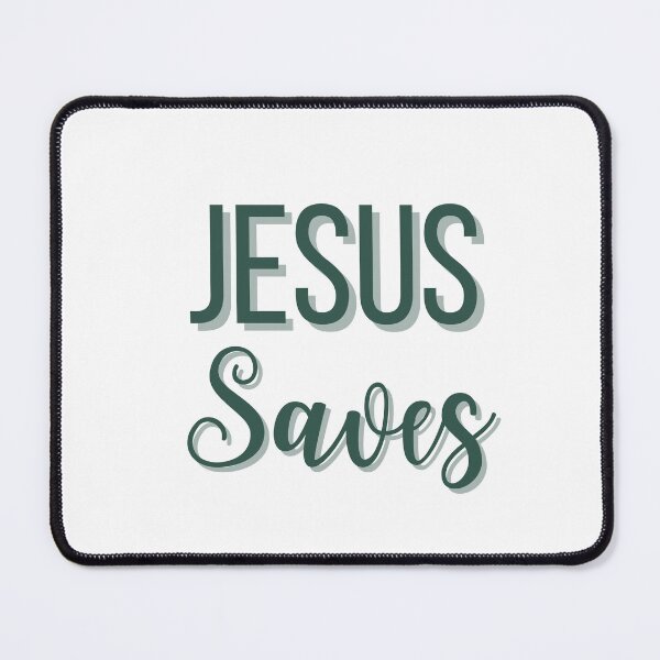 Item preview, Jesus Saves Simple Block and Calligraphy Text designed and sold by FreedByJesus.