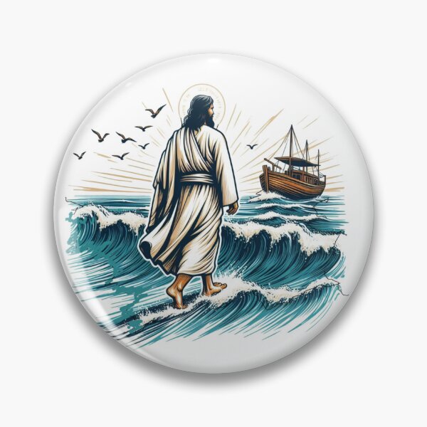 Item preview, Jesus walking on the waves of the Sea of Galilee, designed and sold by PaintMeWorld.