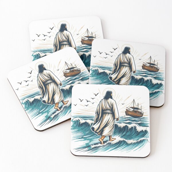 Item preview, Jesus walking on the waves of the Sea of Galilee, designed and sold by PaintMeWorld.