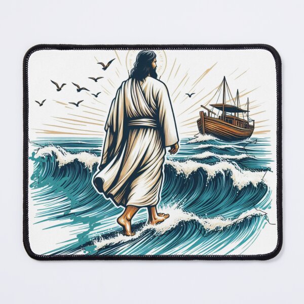 Item preview, Jesus walking on the waves of the Sea of Galilee, designed and sold by PaintMeWorld.