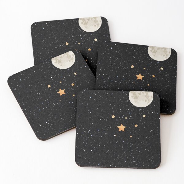 Item preview, Space with moon and stars designed and sold by ElegantKsh.