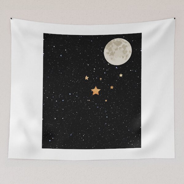 Item preview, Space with moon and stars designed and sold by ElegantKsh.