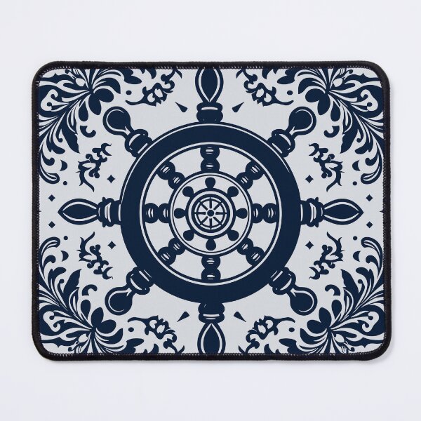 Item preview, Pirate wheel, marine, boating, damask style, boat art, steering wheel designed and sold by craftytraci.