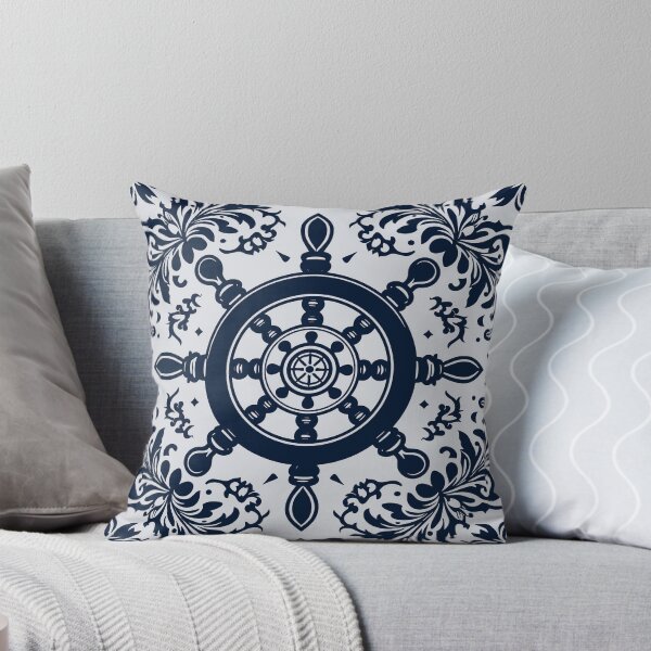 Item preview, Pirate wheel, marine, boating, damask style, boat art, steering wheel designed and sold by craftytraci.