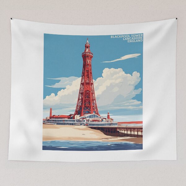 Item preview, Blackpool Tower Lanchashire United Kingdom Vintage Poster Tourism  designed and sold by TravelersGems.