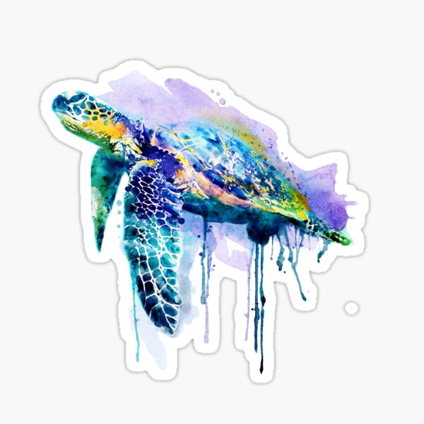Watercolor Sea Turtle Sticker