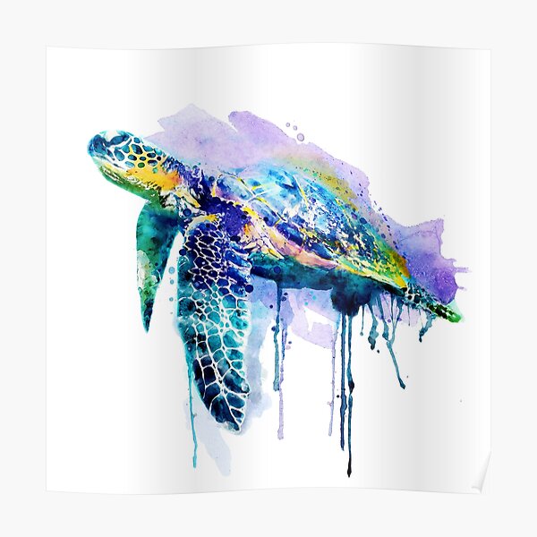 Watercolor Sea Turtle Poster
