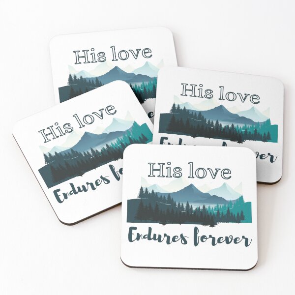 Item preview, His Love Endures Forever Bible Verse Mountain Scene designed and sold by FreedByJesus.