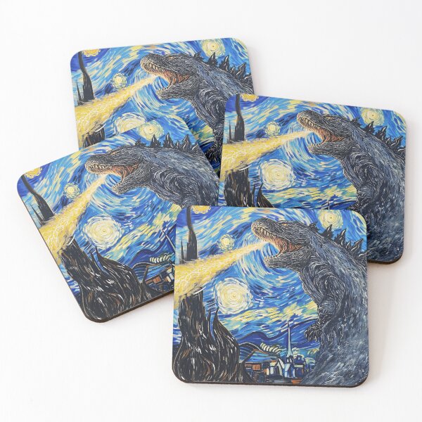 Item preview, Vincent Van Gojira, Vincent Van Goghzilla, Godzilla Destroying The Starry Night designed and sold by PrintShangri-La.