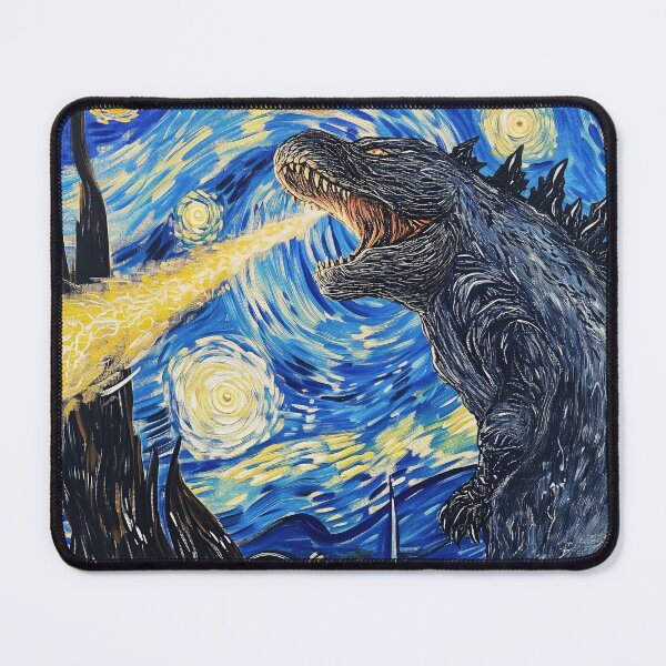 Item preview, Vincent Van Gojira, Vincent Van Goghzilla, Godzilla Destroying The Starry Night designed and sold by PrintShangri-La.