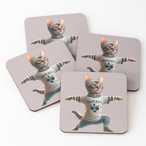 Item preview, Yoga "Namaste" cat designed and sold by aikittycats.