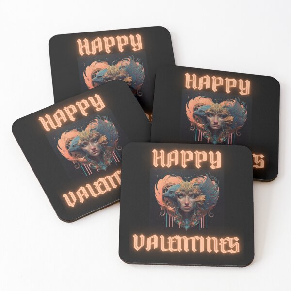 Item preview, Happy valentines with heart and girl animal in anime style for valentines day gifts designed and sold by thankful-loco.