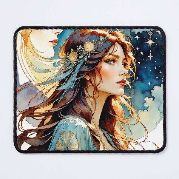 Item preview, Lady and Moon 5 designed and sold by Kallak-AI-Art.