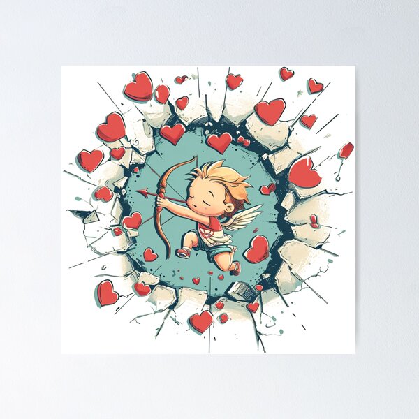 Item preview, Cupid with  Hearts on Valentine  designed and sold by SplashPixel.