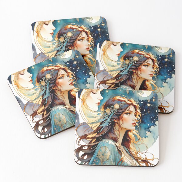 Item preview, Lady and Moon 5 designed and sold by Kallak-AI-Art.