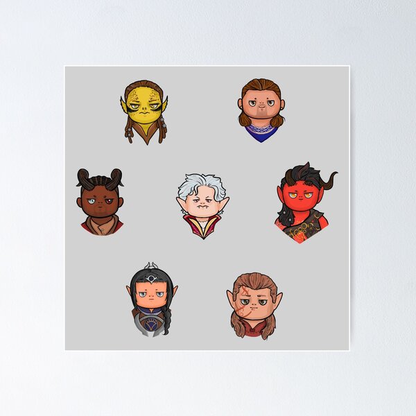 Item preview, Lil’ BG3 Companions designed and sold by Maybe-A-Robot.