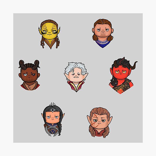 Item preview, Lil’ BG3 Companions designed and sold by Maybe-A-Robot.