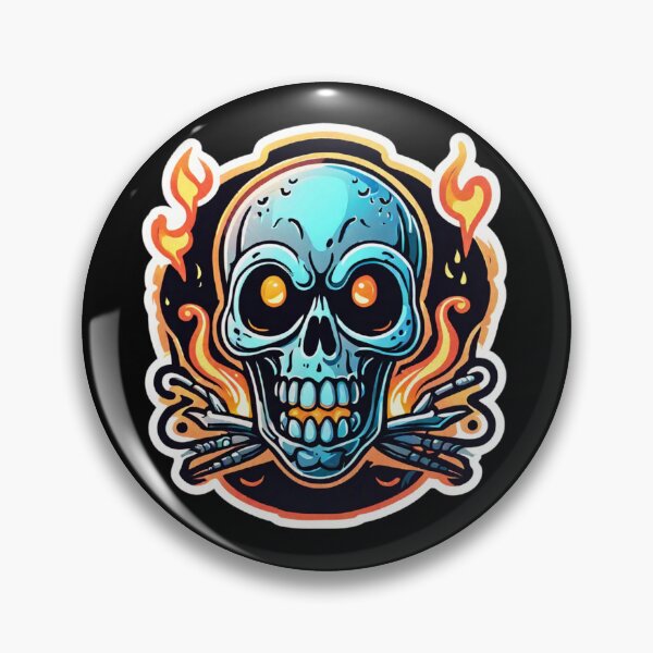 Item preview, Firehead Joke Cookie: Cheerful skull design for collectors designed and sold by digistampdesign.