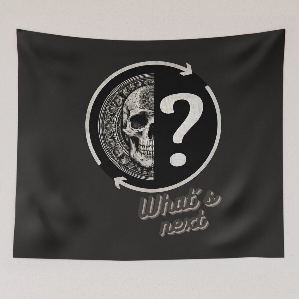 Item preview, Skull with question mark, What's next designed and sold by Wallisart.
