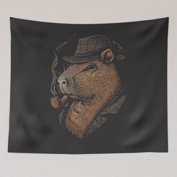 Item preview, Detective Capybara - Sleuth Extraordinaire Illustration designed and sold by Sir Meow Meow.