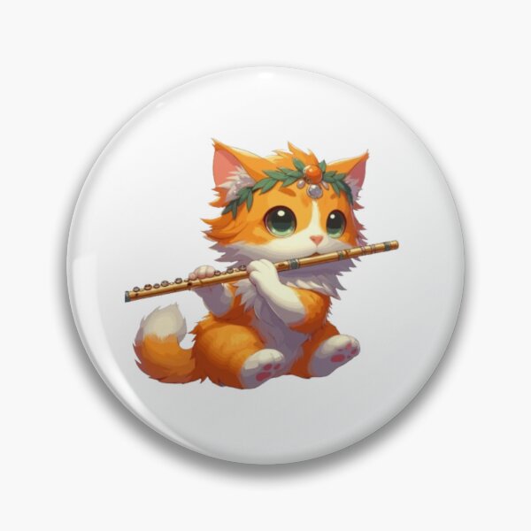 Item preview, Cute Cat Playing Flute designed and sold by printmala.