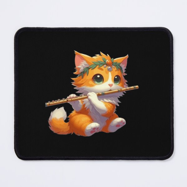 Item preview, Cute Cat Playing Flute designed and sold by printmala.
