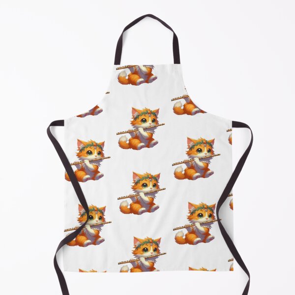 Item preview, Cute Cat Playing Flute designed and sold by printmala.