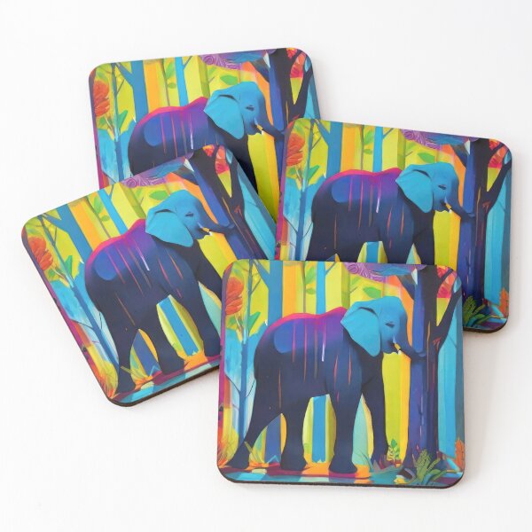 Item preview, Forest Royalty: Elephant Among Rainbow ColourfulTrees designed and sold by RvinJo8.