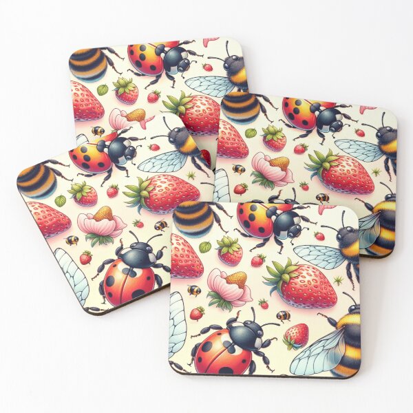 Item preview, Spring Vibes: Ladybugs, Bees and Strawberries designed and sold by mymagicstoreus.