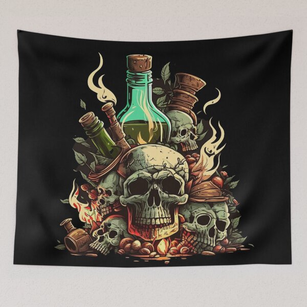 Item preview, Eerie Illumination: Skulls with Torches designed and sold by unthinkabletees.
