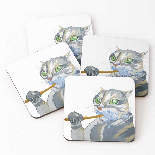 Item preview, Cat Brushing Teeth designed and sold by HaydenCreation.