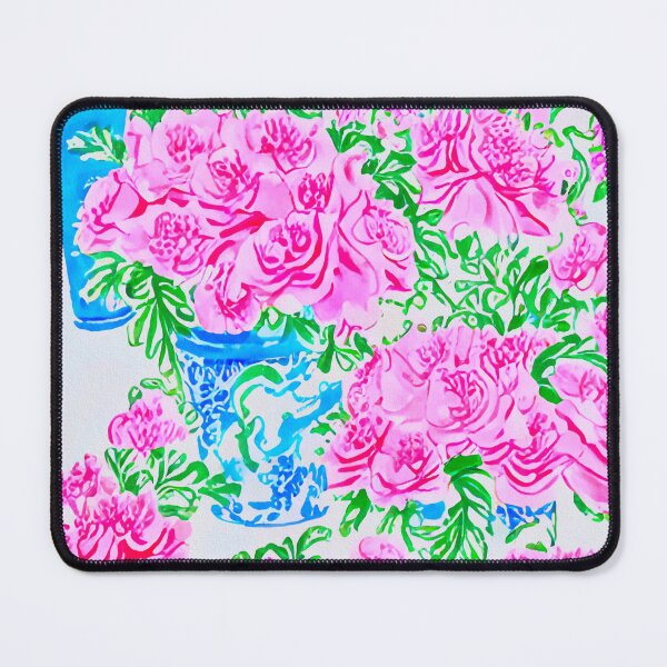 Item preview, “Happy”Lilly style roses in chinoiserie jars seamless pattern designed and sold by SophieClimaArt.