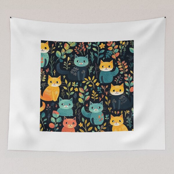 Item preview, Beauty cats pattern designed and sold by SmileshareShop.