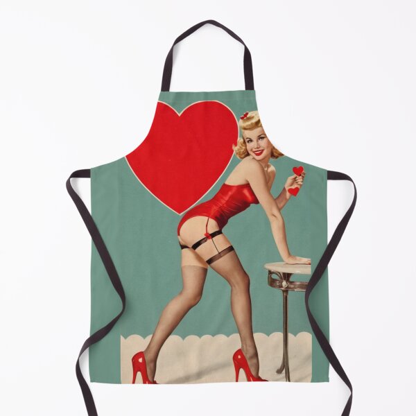 Item preview, Cute Valentines Day Pinup with Giant Heart designed and sold by YuckyCat.