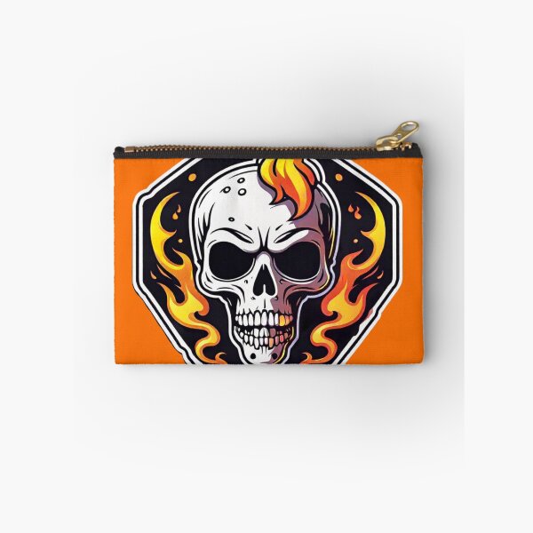 Item preview, Flaming Skull Guard: Fiery skull emblem in vibrant colors designed and sold by digistampdesign.