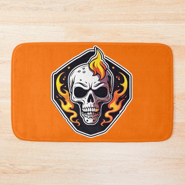 Item preview, Flaming Skull Guard: Fiery skull emblem in vibrant colors designed and sold by digistampdesign.